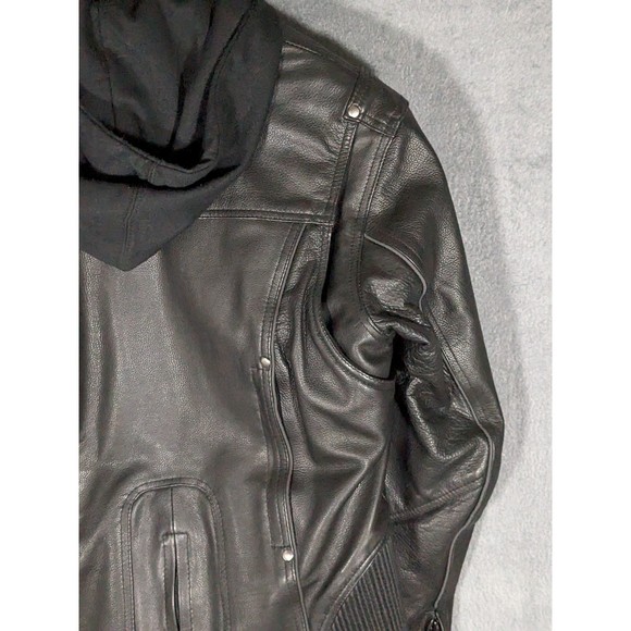 Milwaukee Leather Motorcycle Jacket Women's SZ S with detachable hoodie liner - Picture 4 of 16
